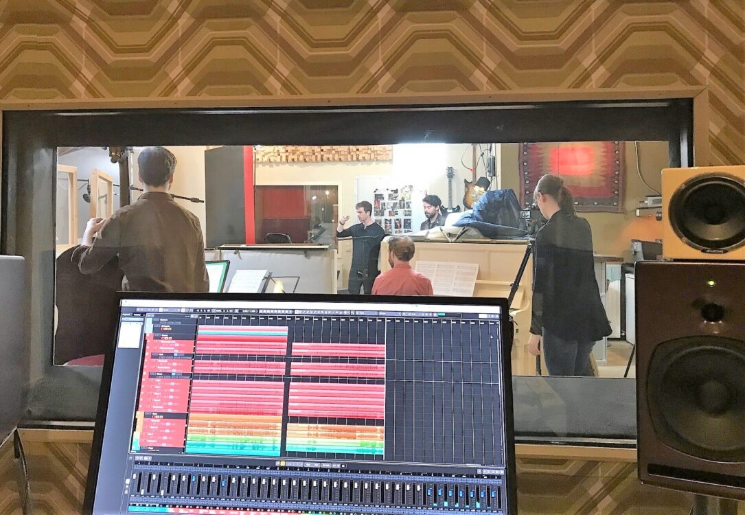jazz recording - control room view